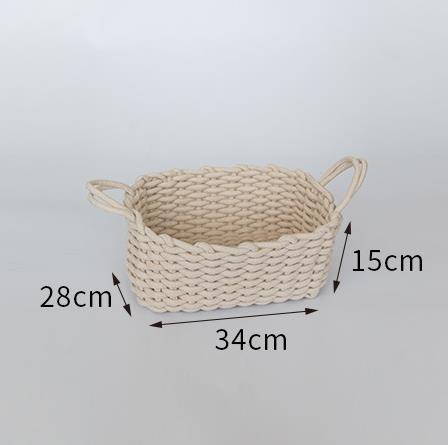 Nordic wind hand-woven thick cotton rope storage box simple storage basket snack key desktop debris basket